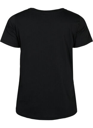 T-paita puuvillasta kuosilla , Black COLOR, Packshot image number 1