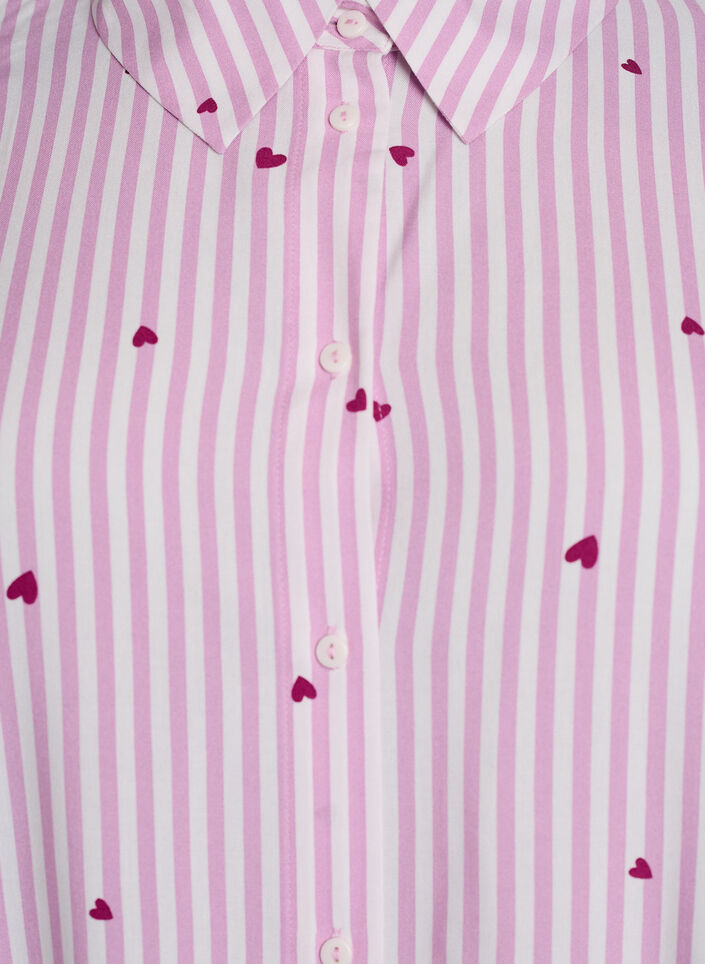 Y&ouml;paita raidoilla ja syd&auml;mill&auml;, Vaaleanpunainen, Packshot image number 2