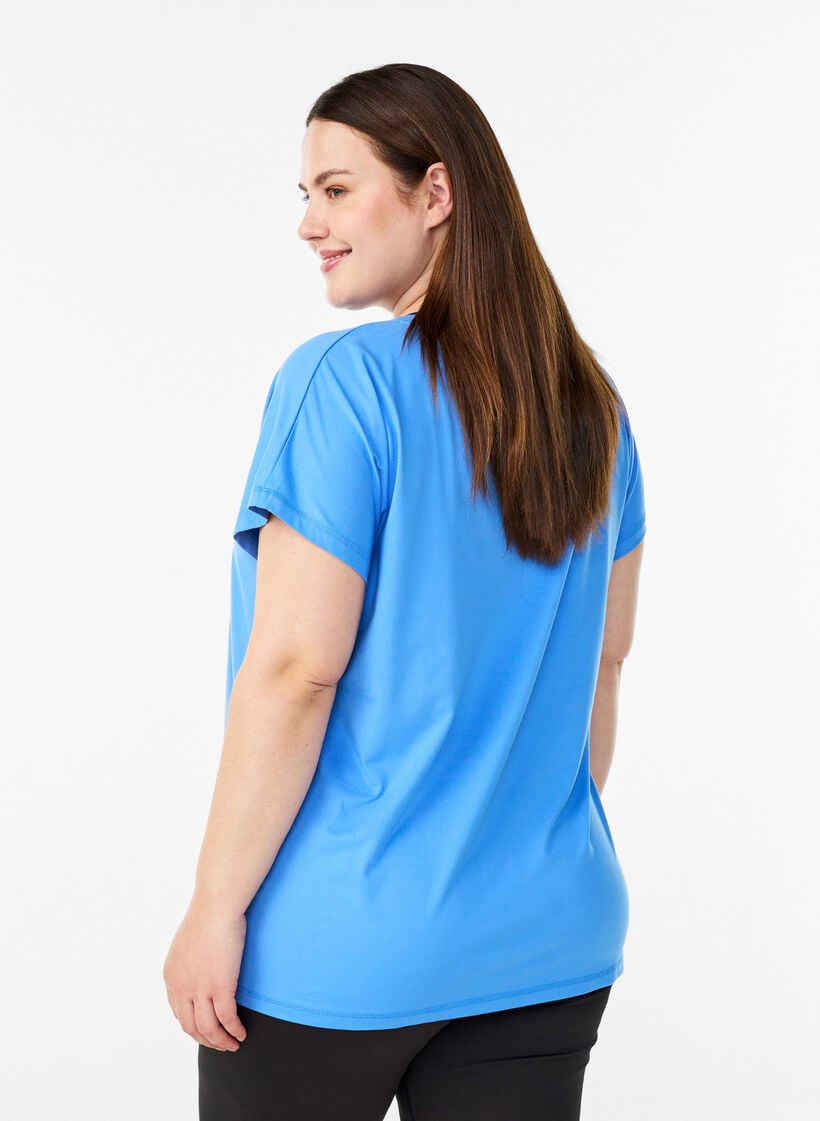 V&auml;lj&auml; treenipaita, jossa on V-p&auml;&auml;ntie, Sininen, Model image number 2