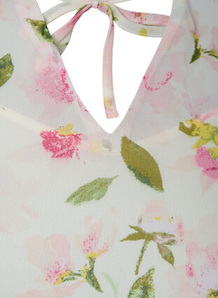 Tunika kukkakuosilla ja lurexilla, White/Pink Flower, Packshot image number 2