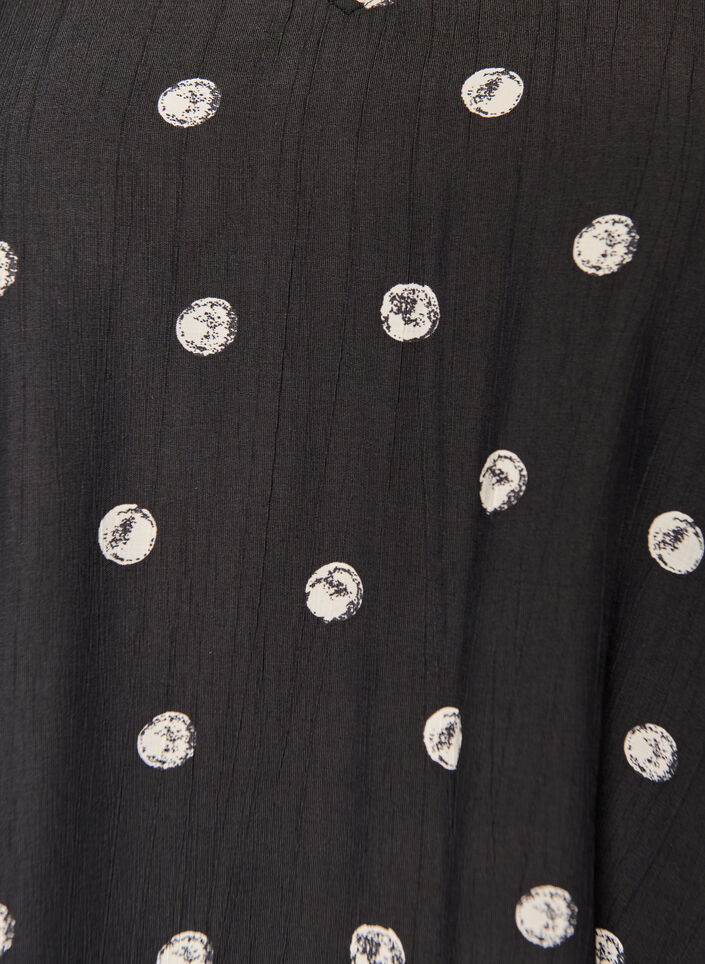 Viskoosipusero rypytetyill&auml; hihoilla, Musta, Packshot image number 2