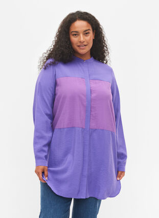 Pitkä paita kauniissa väreissä, Purple Block, Model image number 0