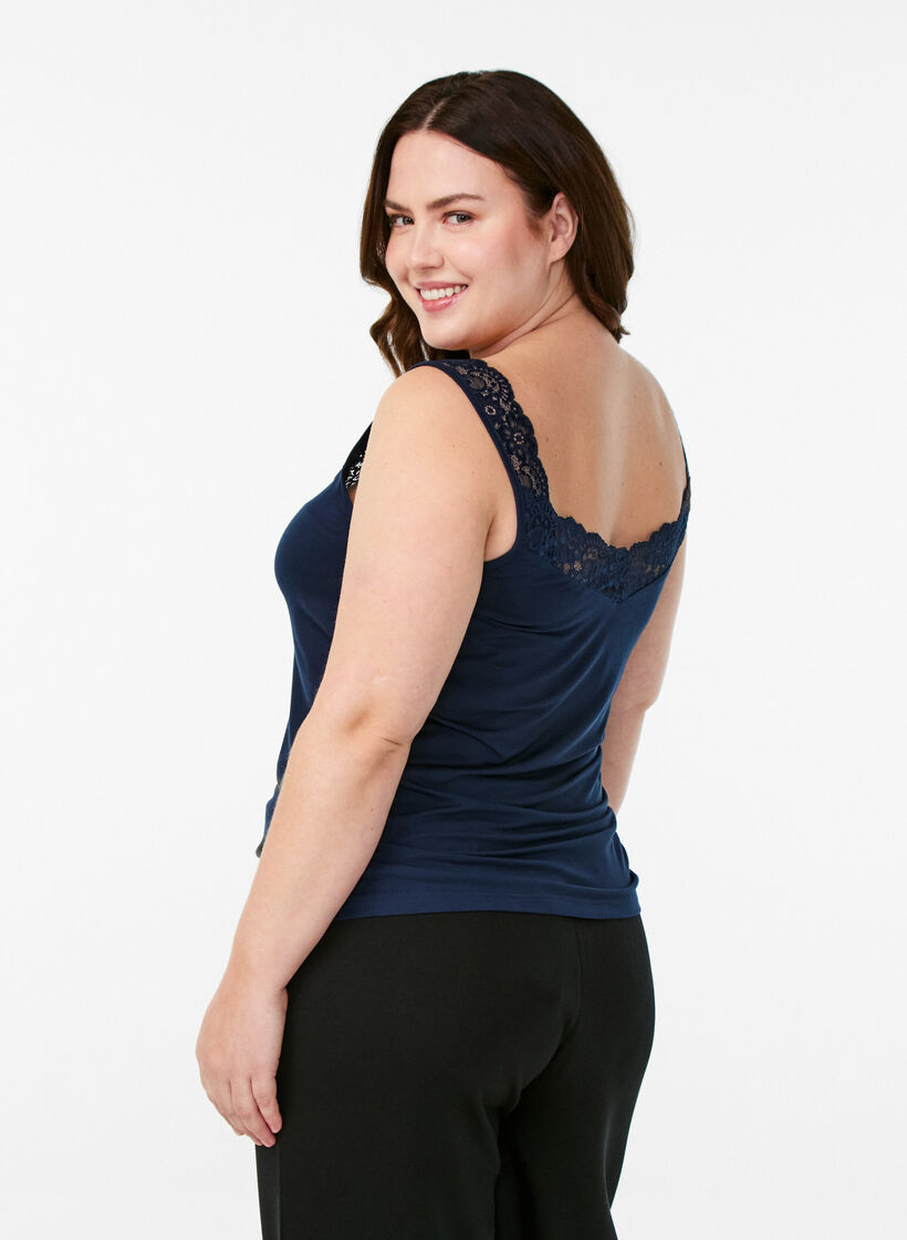 Viskoositoppi pitsisomisteilla, Sininen, Model image number 2