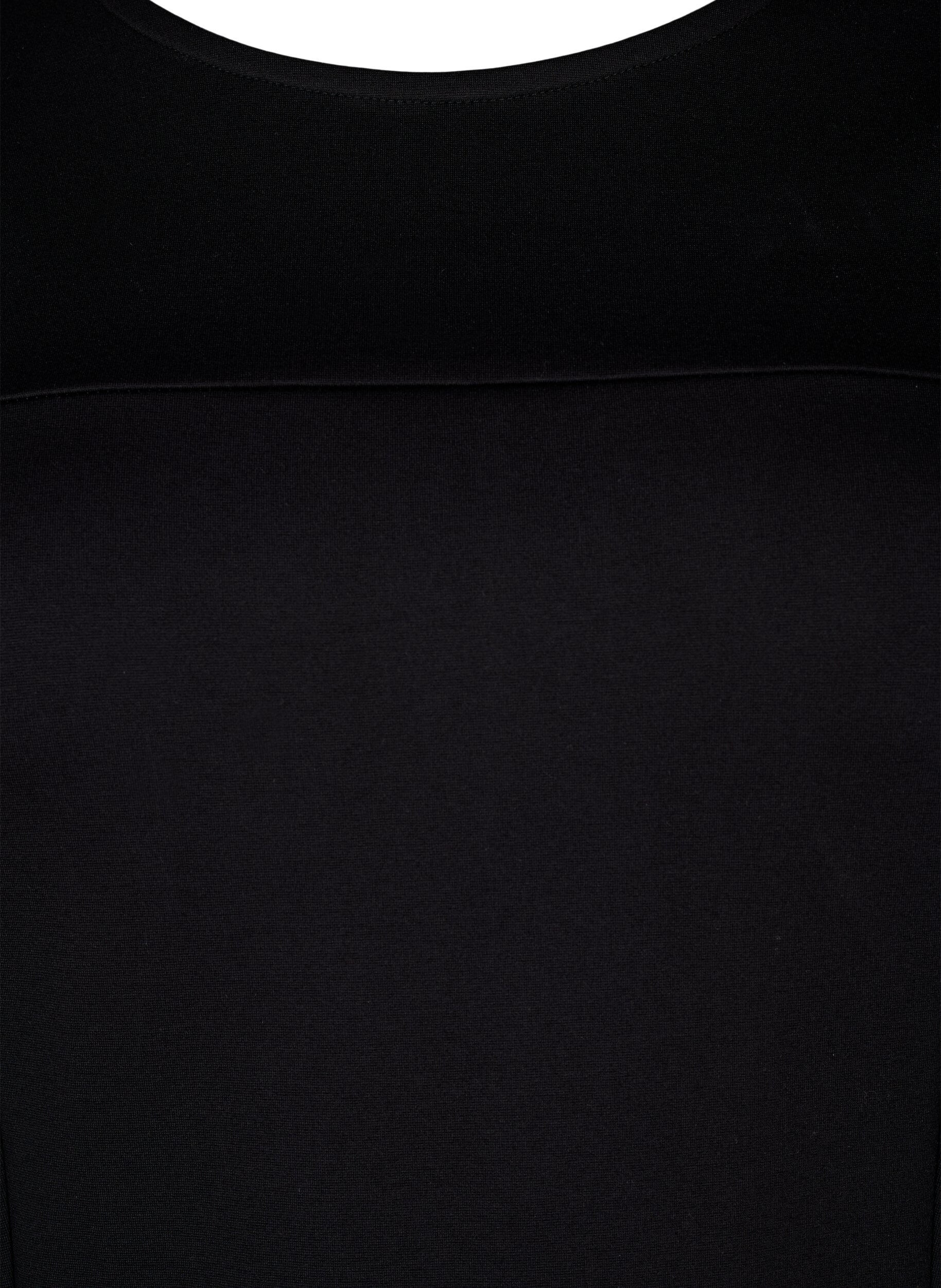 Zizzi A-mallinen mekko 3/4-pituisilla hihoilla, Musta, Packshot image number 2