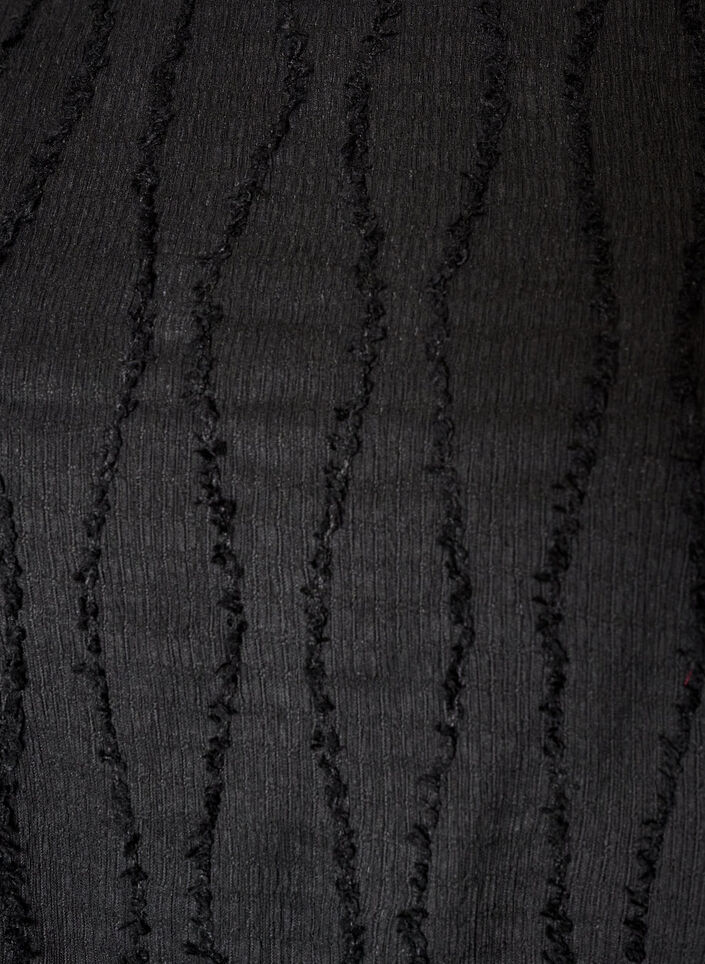 Lyhyt jersey-mekko aaltoilevalla tekstuurilla, Musta, Packshot image number 2