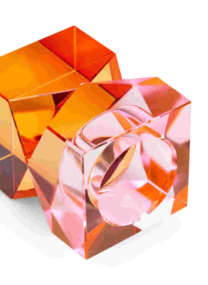 Kynttilänjalka kristallista, Pink/Amber, Packshot image number 1