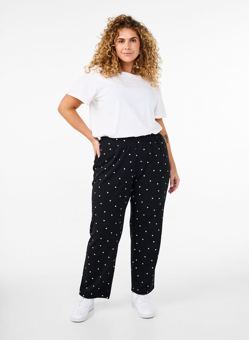 Suorat housut, Musta, Model image number 0