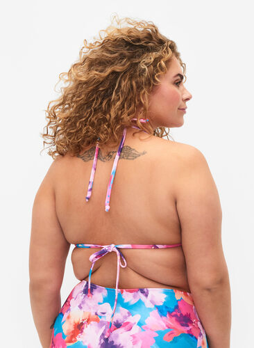 Kolmiomallinen bikiniyläosa printillä, Pink Flower, Model image number 1