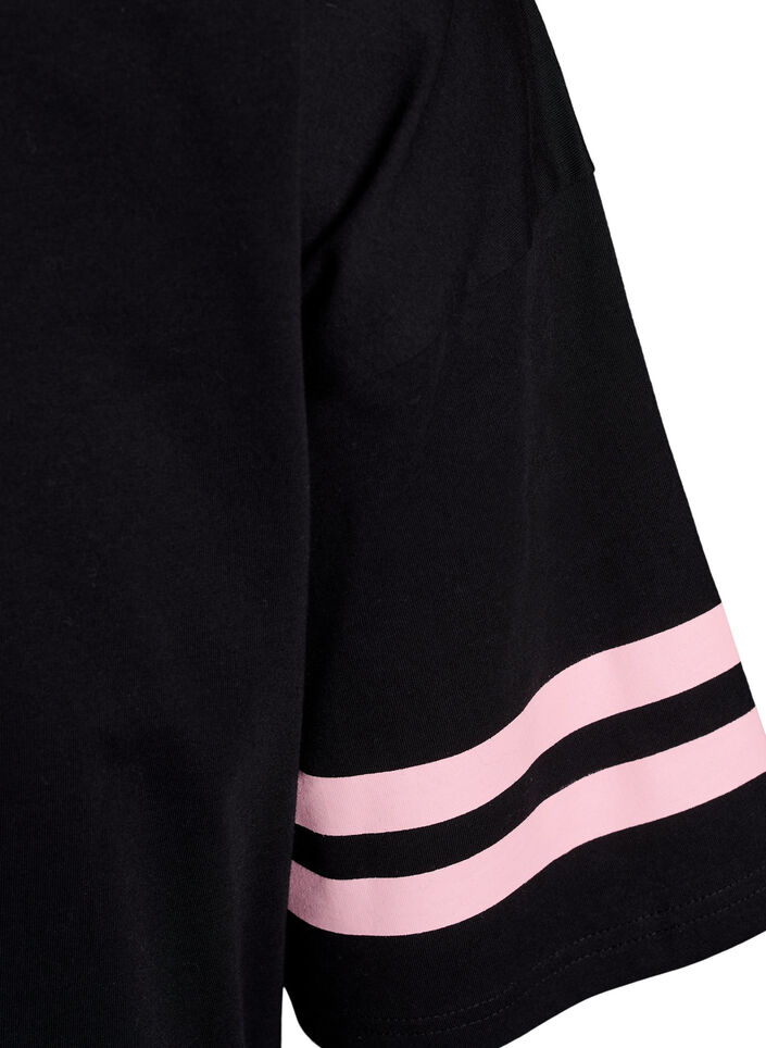 Sporttinen oversize-kokoinen college-T-paita, Musta, Packshot image number 3