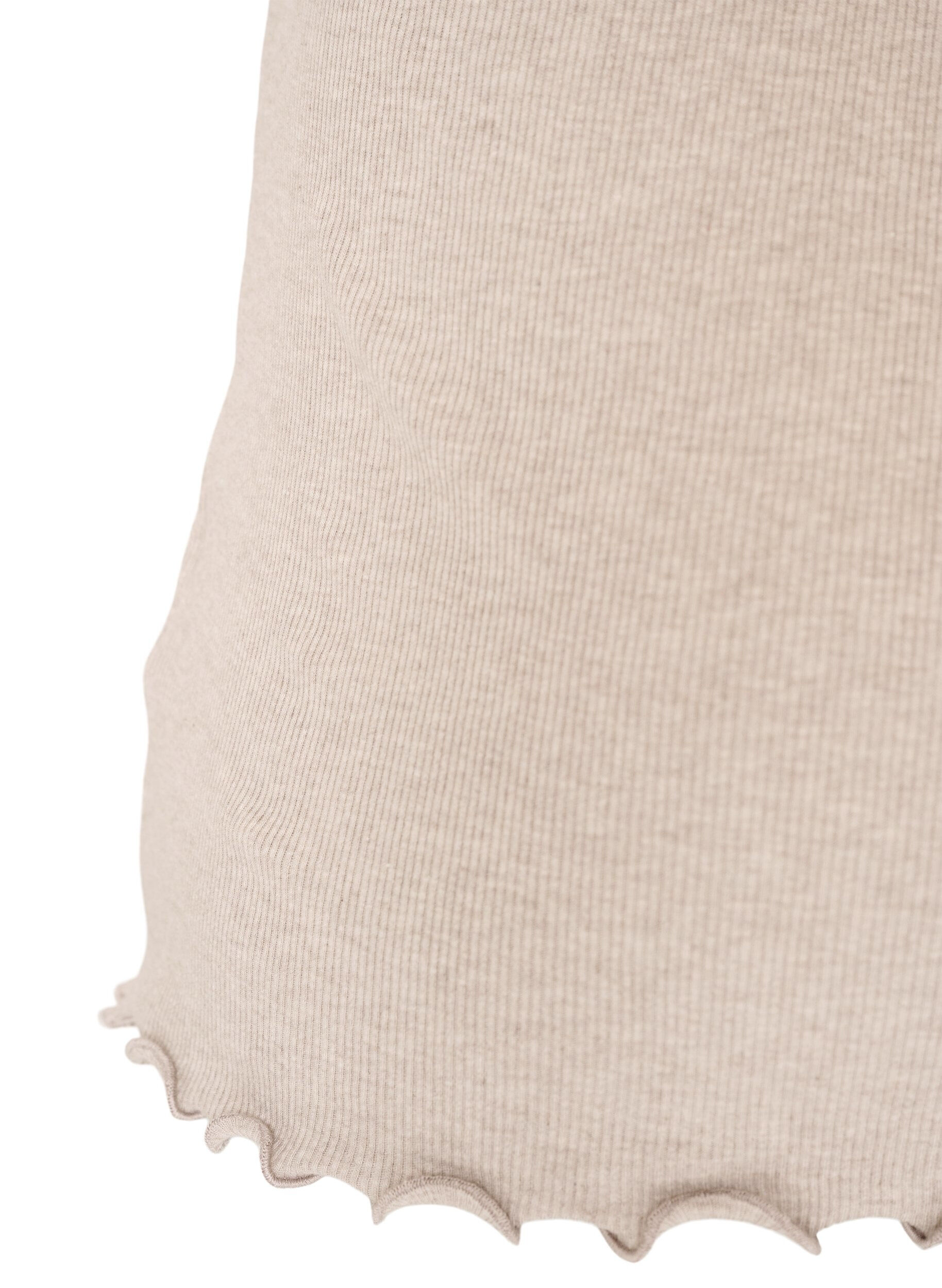 ZizziRibattu toppi pitsireunuksella, Beige, Packshot image number 3