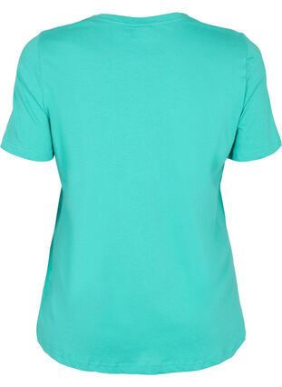 Lyhythihainen puuvillainen t-paita painatuksella, Sea Green, Packshot image number 1