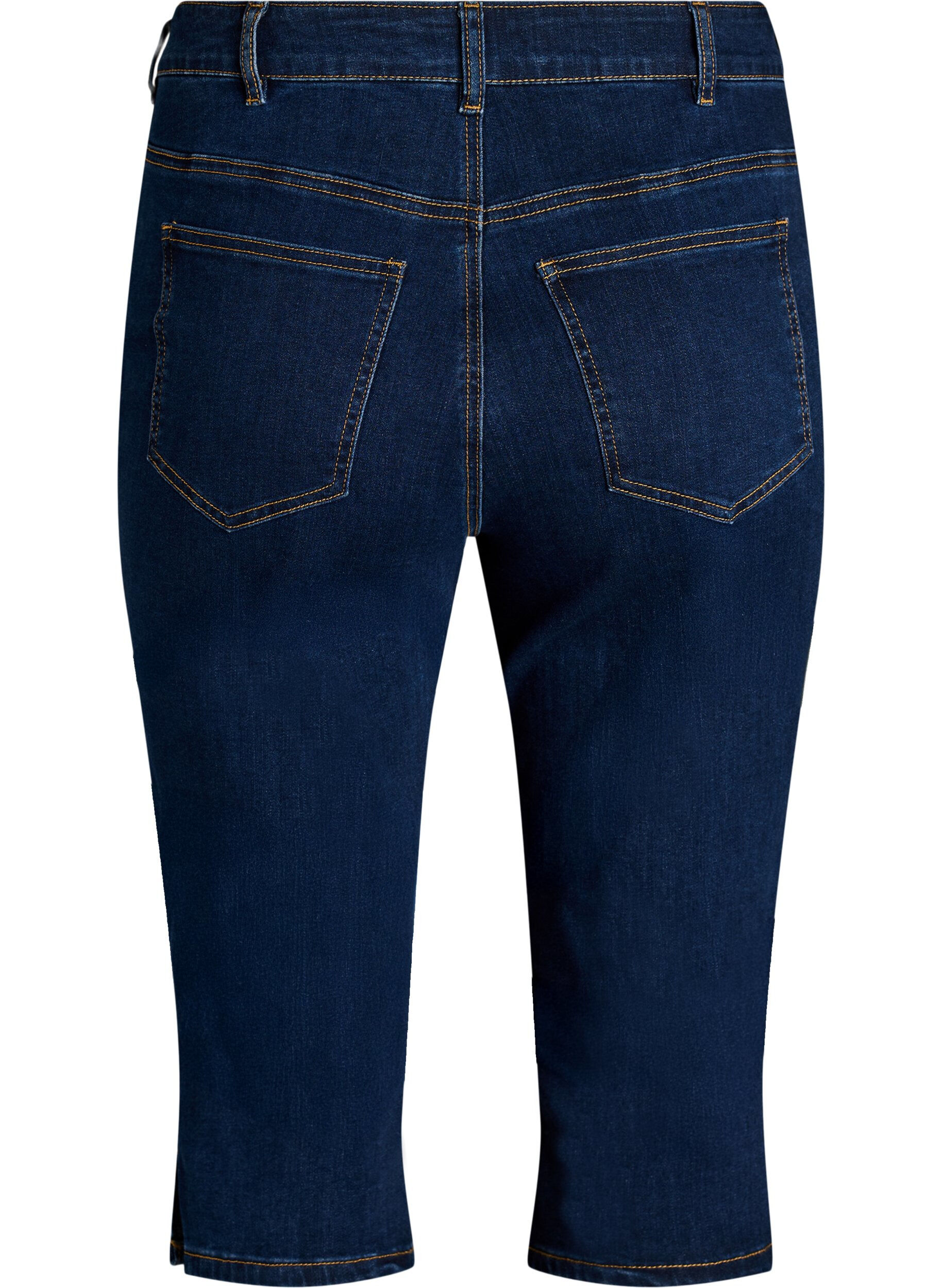 Zizzi Korkeavy&ouml;t&auml;r&ouml;iset slim fit -caprit stretch-denimist&auml;, Sininen, Packshot image number 1
