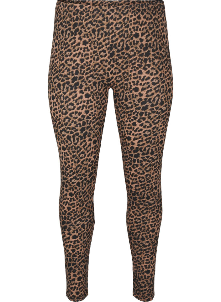 Viskoosileggingsit leopardikuviolla, Musta, Packshot image number 0