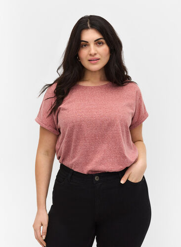 Meleerattu puuvillainen t-paita, Apple Butter Melange, Model image number 0
