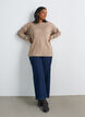 Neulepusero py&ouml;re&auml;ll&auml; p&auml;&auml;ntiell&auml; ja neulekuviolla, Beige, Model image number 1
