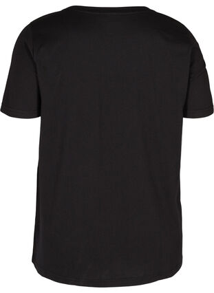 Ekologisesta puuvillasta valmistettu t-paita painatuksella, Black Merci, Packshot image number 1