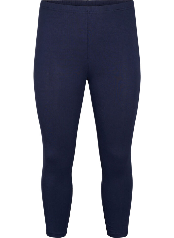 3/4-pituiset viskoosileggingsit, Sininen, Packshot image number 0