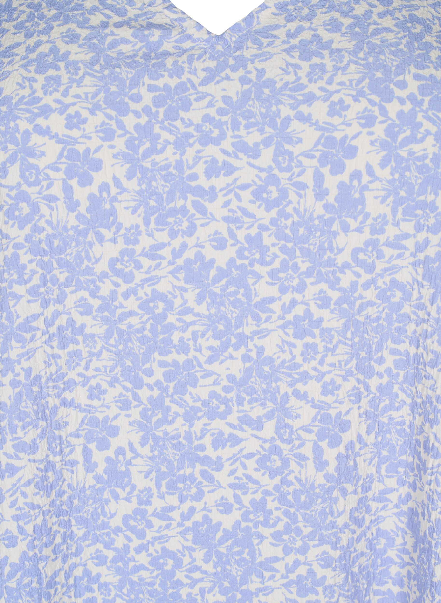 Zizzi Lyhythihainen mekko V-p&auml;&auml;ntiell&auml;, Sininen, Packshot image number 2