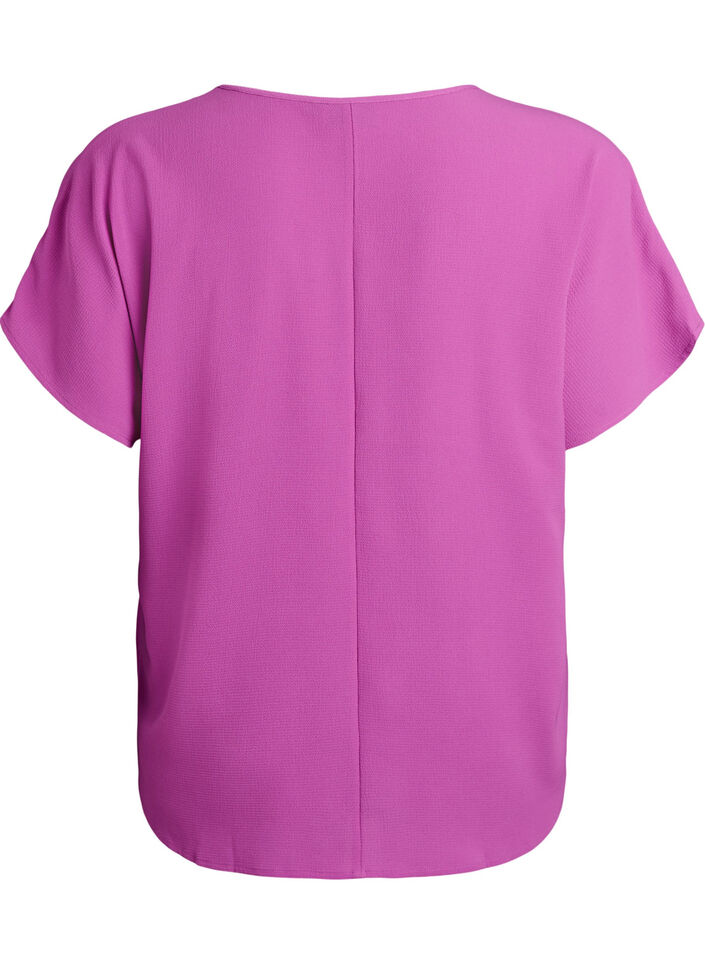 Pusero lyhyill&auml; hihoilla ja py&ouml;re&auml;ll&auml; p&auml;&auml;ntiell&auml;, Violetti, Packshot image number 1