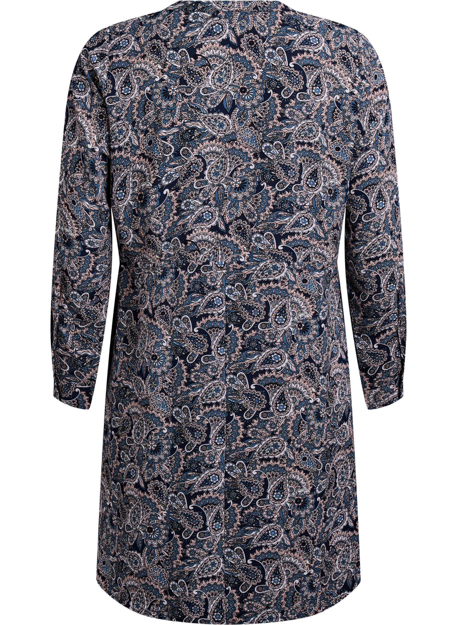 Zizzi Polvimittainen mekko solmittavalla vy&ouml;ll&auml;, Beige, Packshot image number 1