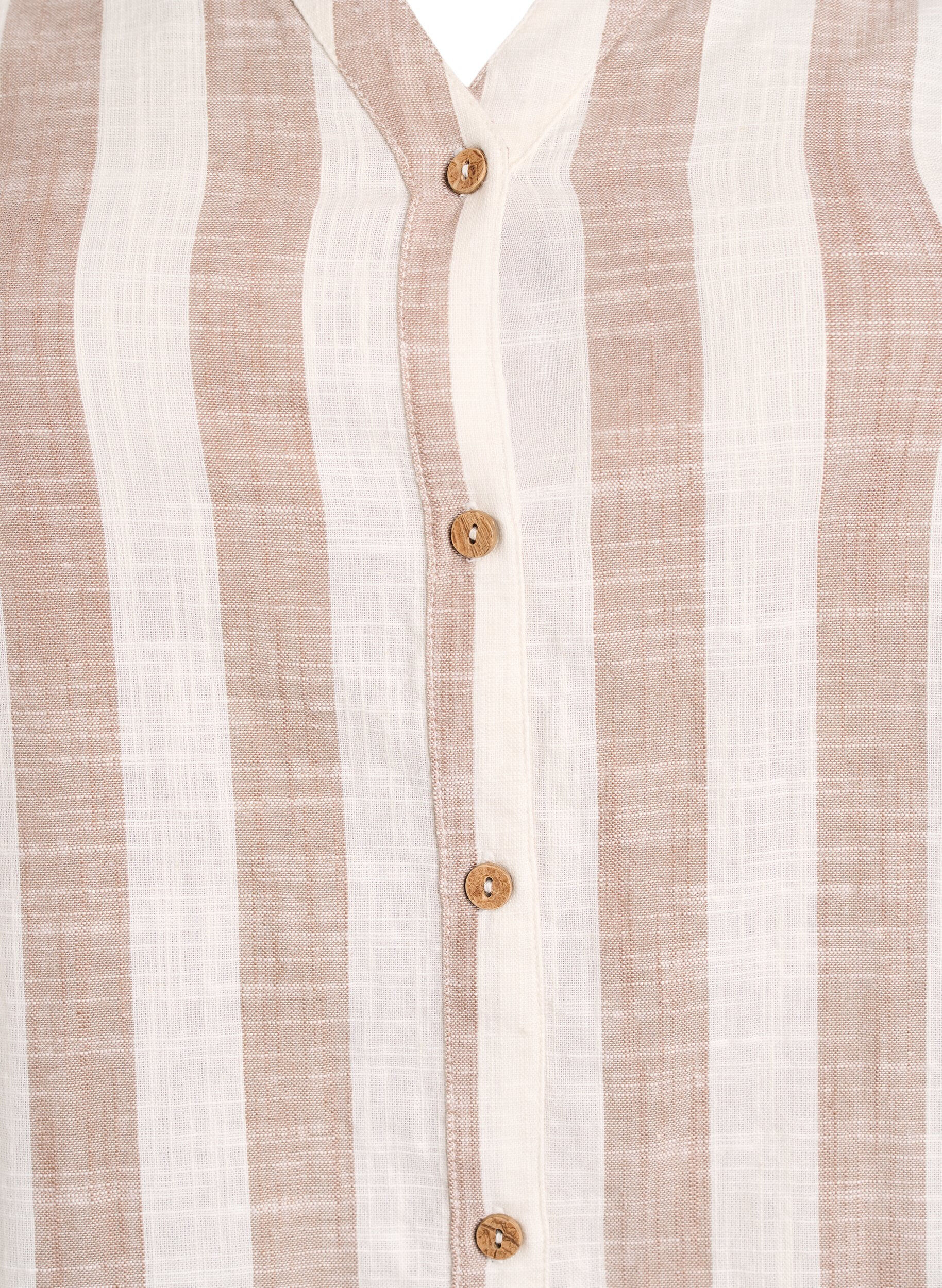 ZizziPuuvillainen paitapusero V-p&auml;&auml;ntiell&auml;, Beige, Packshot image number 2