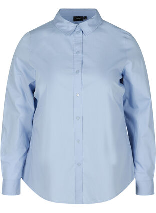 Luomupuuvillainen paitapusero kauluksella ja napeilla, Blue Heron, Packshot image number 0