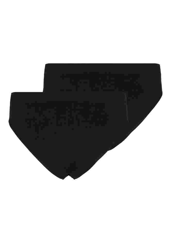 2 kpl tai-alushousuja normaalilla vyötäröllä, Black, Packshot image number 1