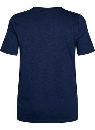 Lyhythihainen perus t-paita, jossa on v-pääntie, Navy Blazer, Packshot image number 1