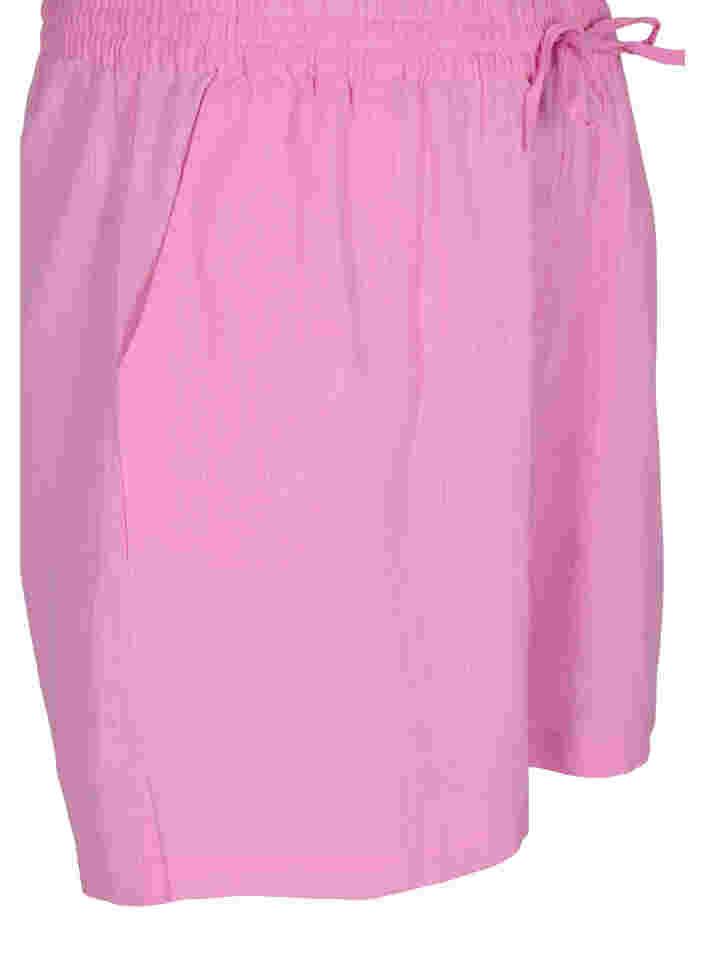 Väljät shortsit puuvillasekoitteesta, jossa pellavaa, Begonia Pink, Packshot image number 2