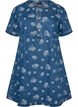 A-linjainen farkkumekko kukkakuviolla, Sininen, Packshot image number 0