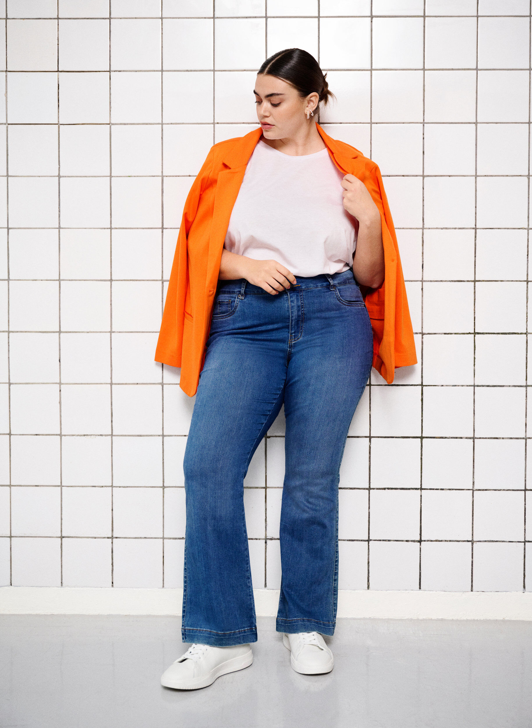 Zizzi Bleiseri nappikiinnityksell&auml;, Mandarin Orange, Image image number 1