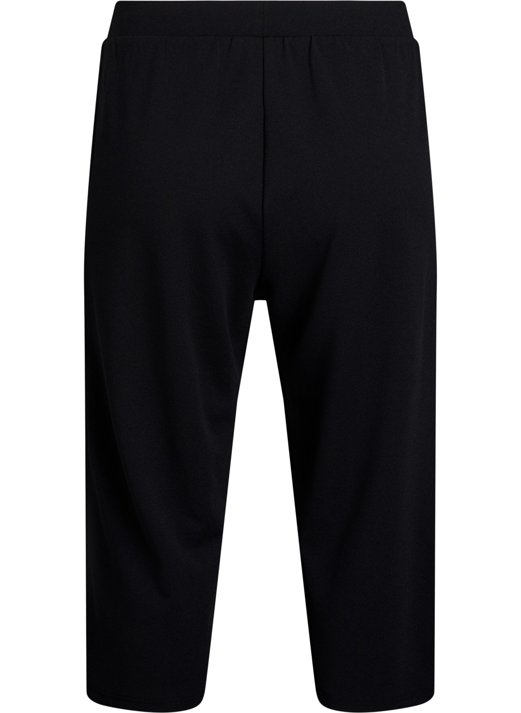 Zizzi Korkeavy&ouml;t&auml;r&ouml;iset polvihousut rennolla istuvuudella, Musta, Packshot image number 1