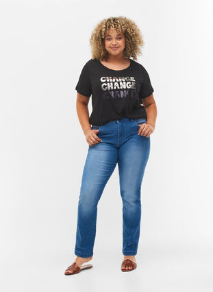 Puuvillainen t-paita lyhyillä hihoilla, Black Change, Model image number 2