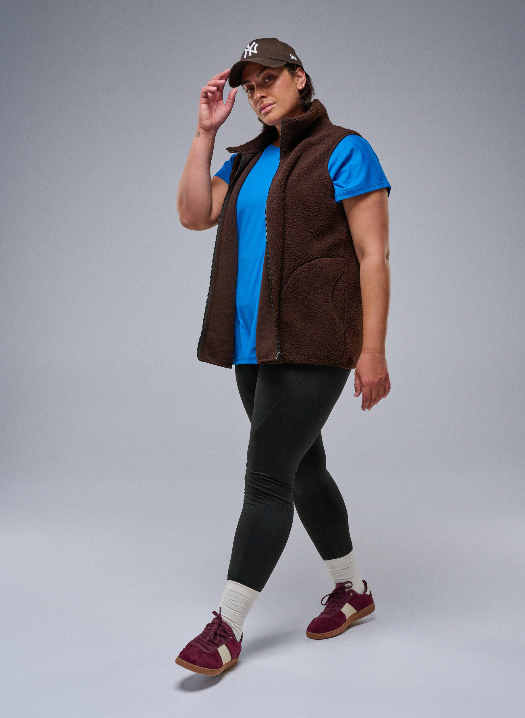 Zizzi Treenilegginsit fleecevuorella, Musta, Image image number 0