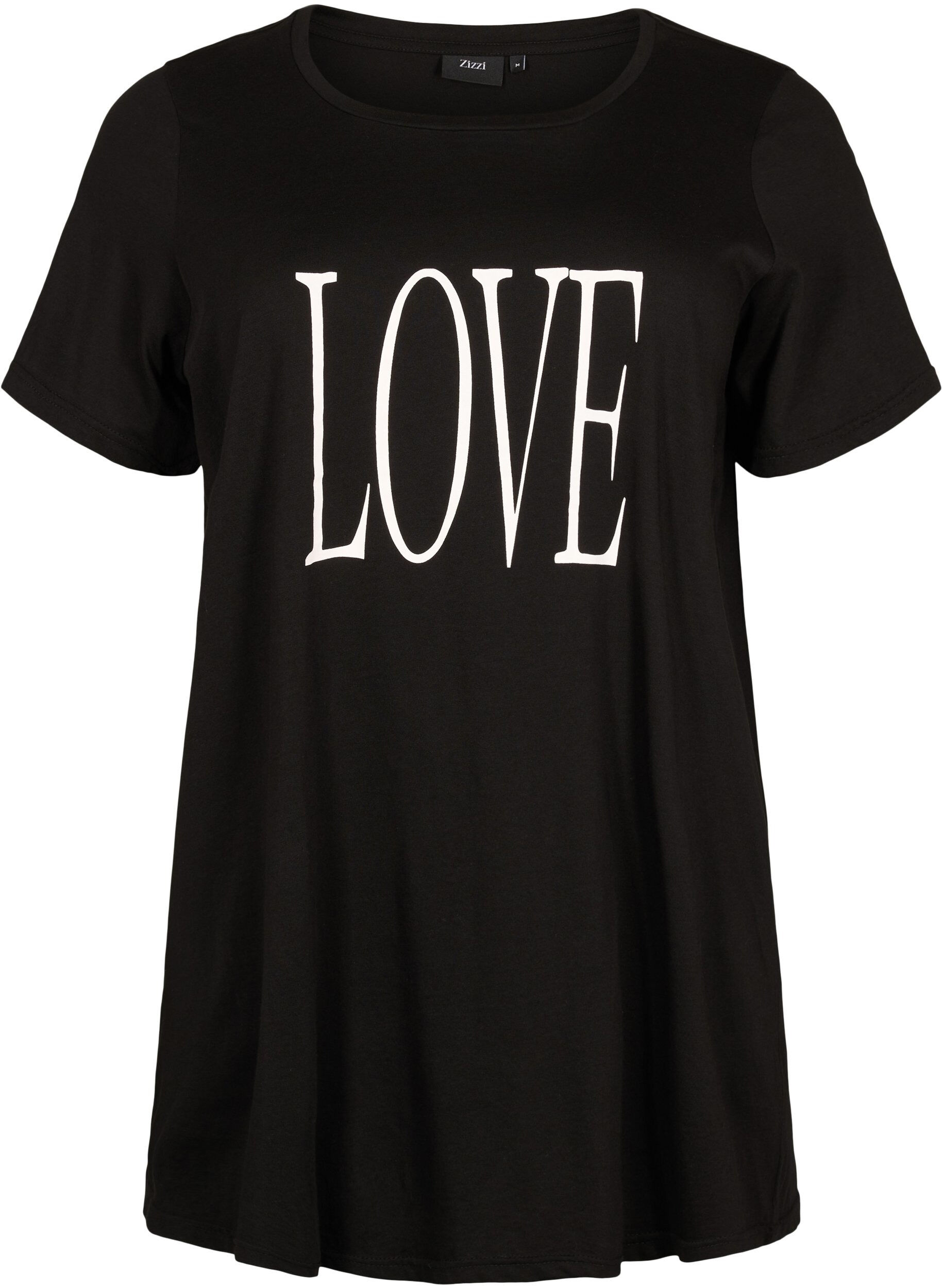 Zizzi Oversize t-paita printill&auml;, Black W. Love, Packshot image number 0