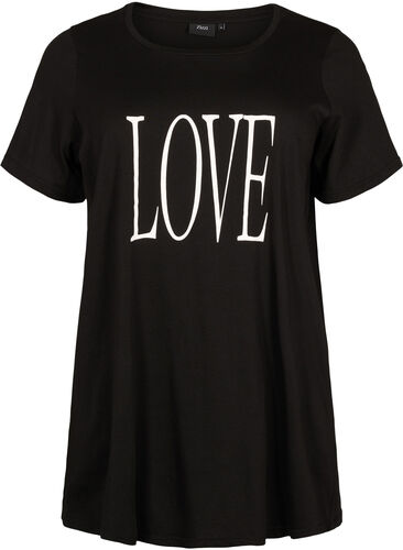 Oversize t-paita printillä, Black W. Love, Packshot image number 0