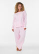 Luomupuuvillaiset pyjamahousut rei'itettyll&auml; kirjailulla, Vaaleanpunainen, Model image number 0