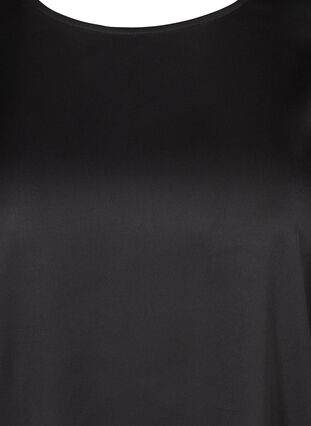 Kiiltävä pusero lyhyillä puhvihihoilla, Black, Packshot image number 2