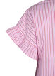Raidallinen pusero, jossa on peplum ja röyhelöitä, Pink Red Stripe, Packshot image number 3