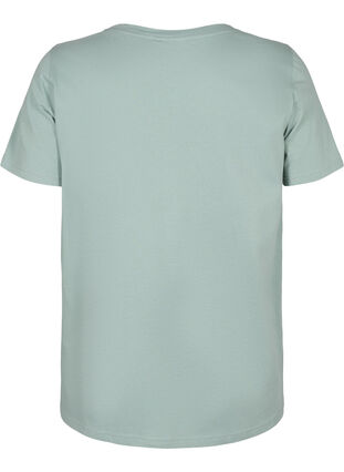 Kuvioitu puuvillainen T-paita, Ch. Green w. Face, Packshot image number 1