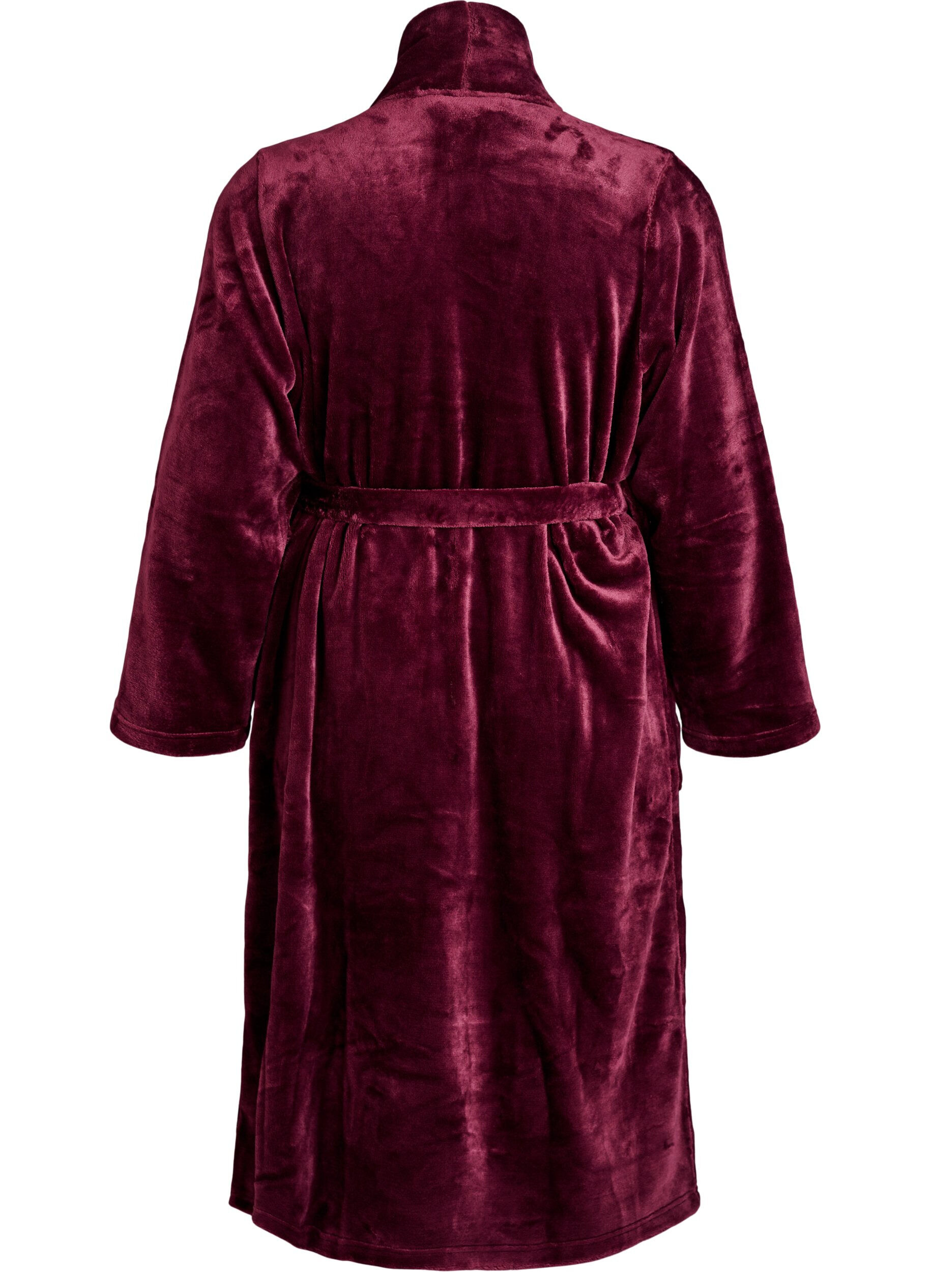 ZizziAamutakki pehme&auml;&auml; velouria taskuilla, Tumma Bordeaux, Packshot image number 1