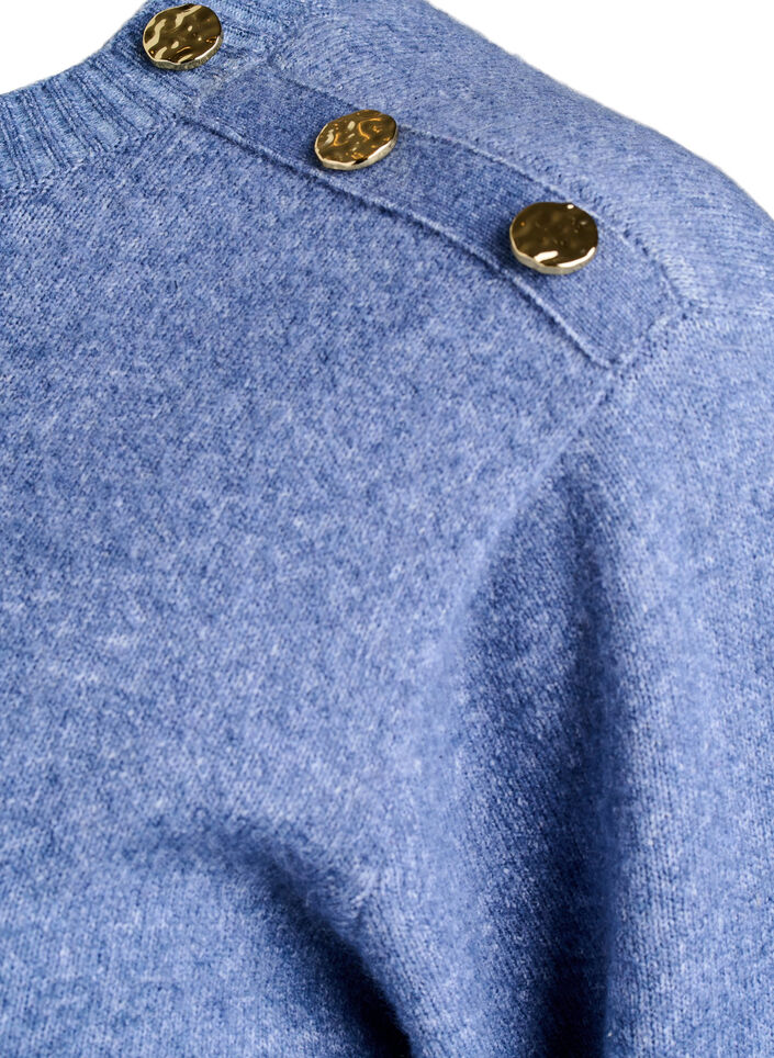 Neulepusero nappiyksityiskohdalla, Sininen, Packshot image number 3