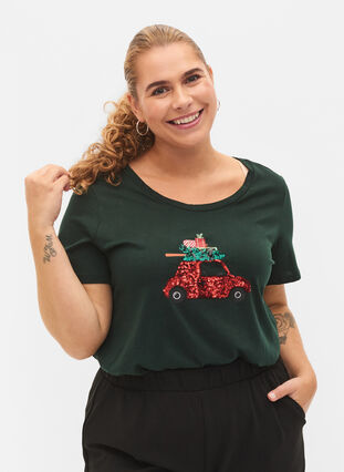 Jouluinen t-paita puuvillasta, Scarab Car, Model image number 0