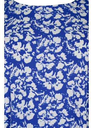 Kuosillinen mekko 3/4-hihoilla, Blue White Flower, Packshot image number 2