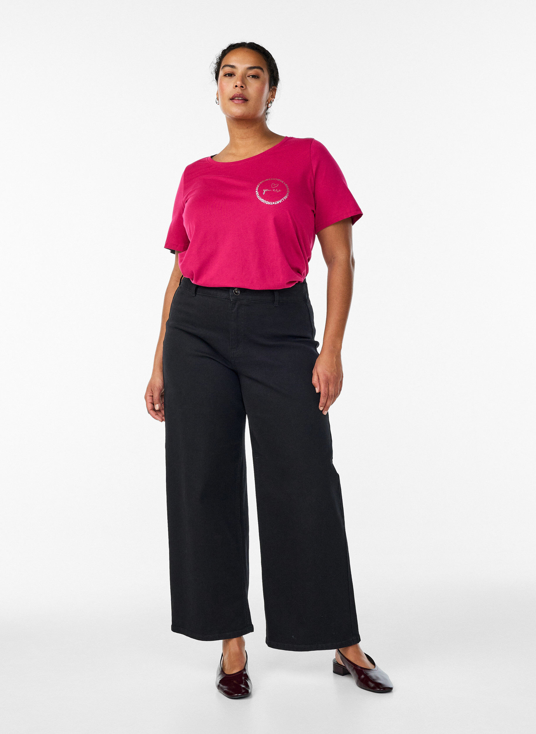 Zizzi T-paita printill&auml;, Punainen, Model image number 1