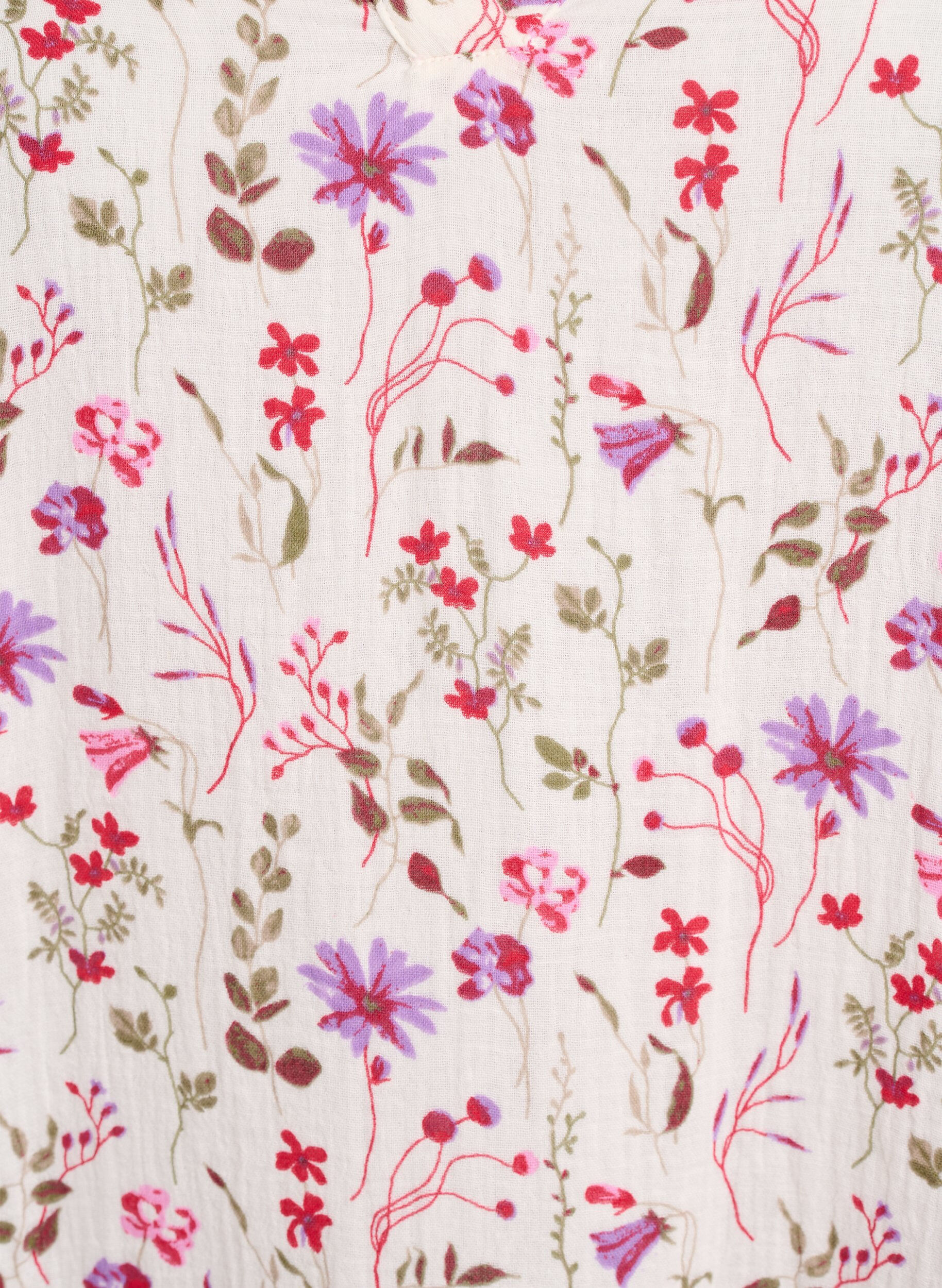 ZizziLyhyt A-linjainen mekko puuvillamusliinista, Beige, Packshot image number 2