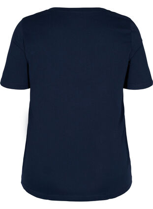 T-paita ekologisesta puuvillasta v-aukolla, Navy Blazer, Packshot image number 1