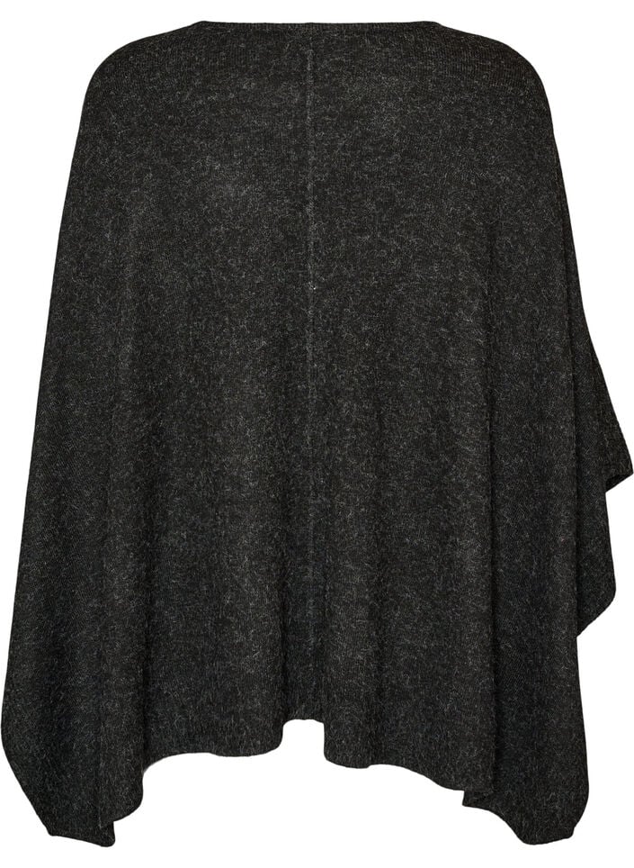 Py&ouml;re&auml;aukkoiset neulotut ponchot, Harmaa, Packshot image number 1