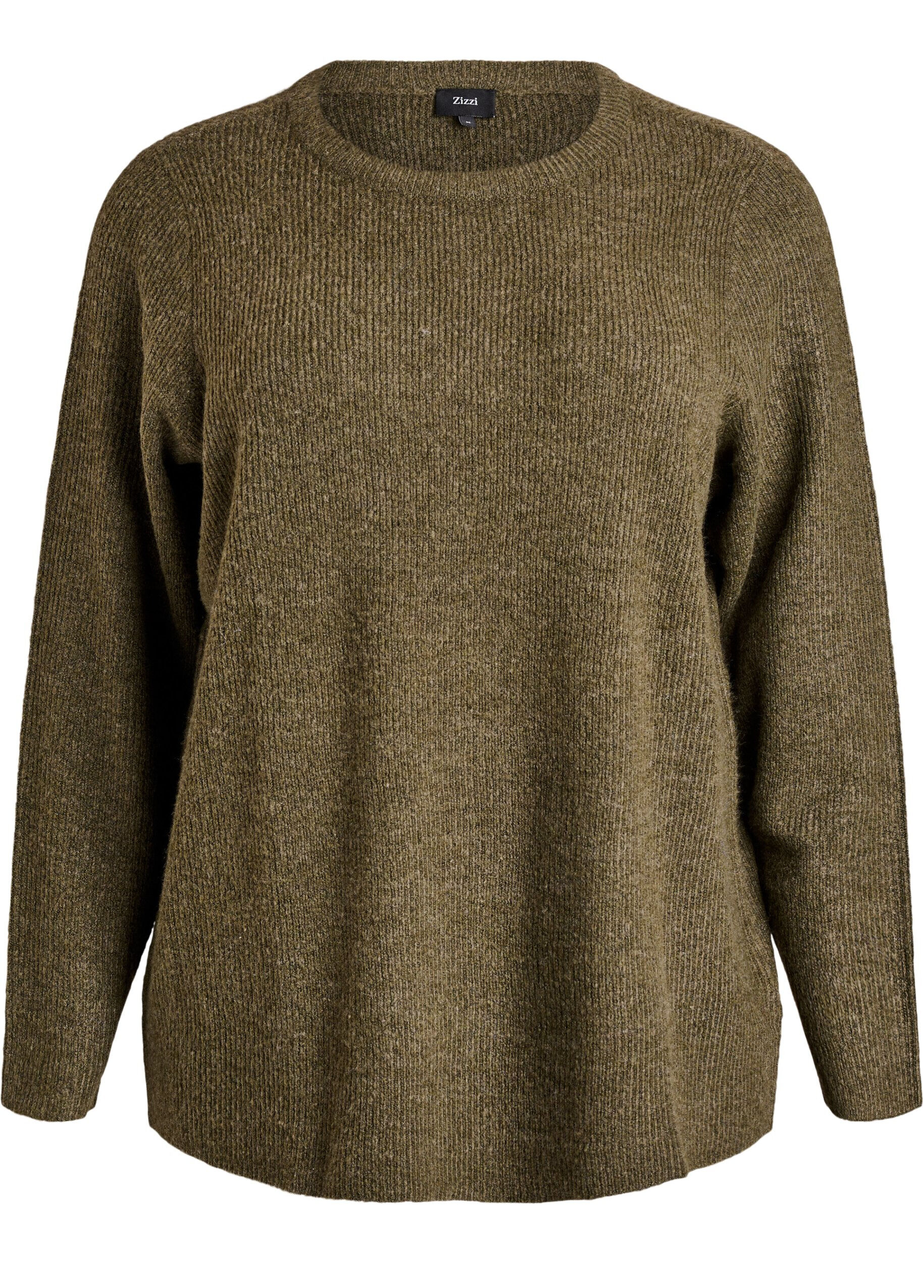 Melange-neulepusero py&ouml;re&auml;ll&auml; p&auml;&auml;ntiell&auml;