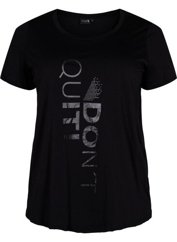 T-paita printillä treeniin , Black Don't Quit , Packshot image number 0